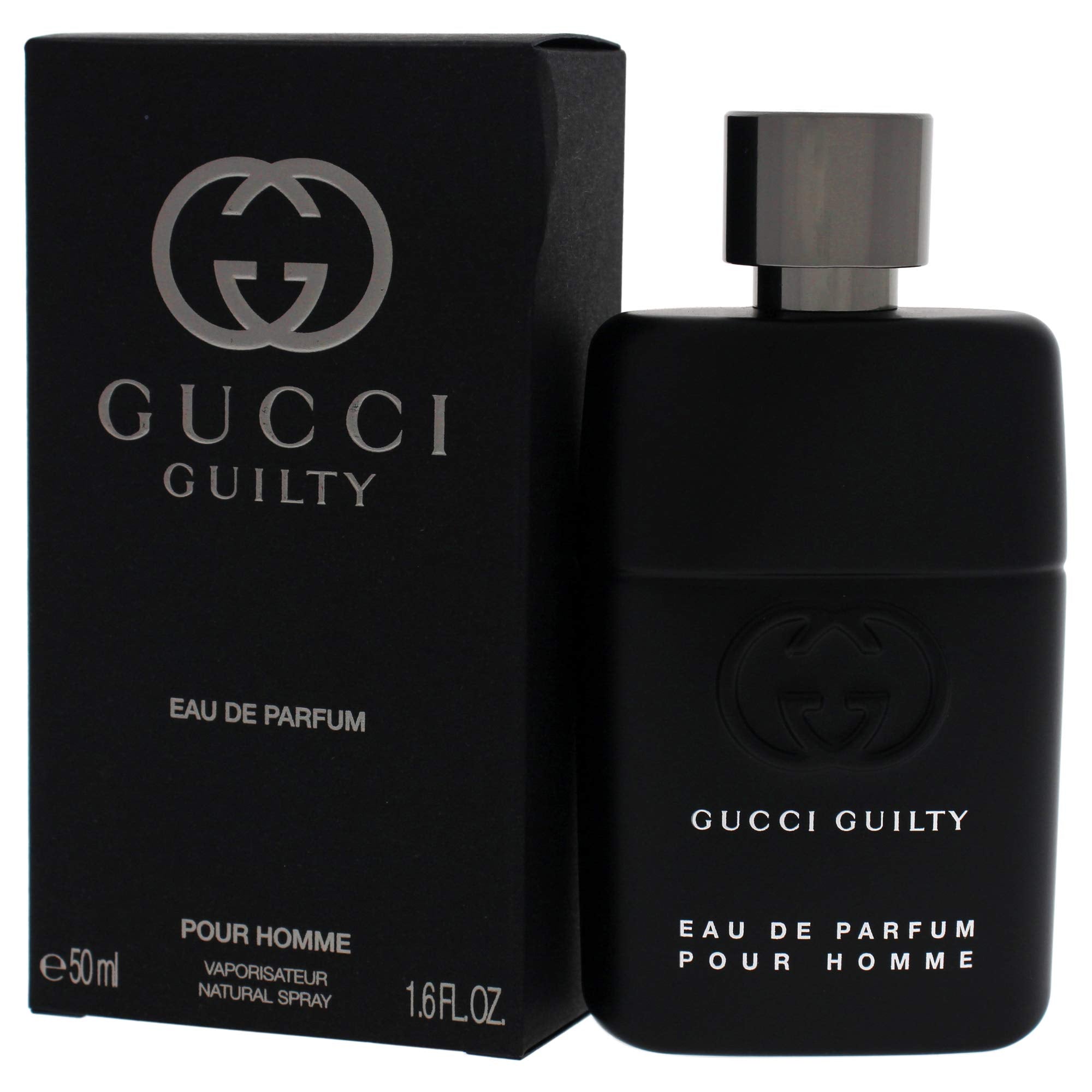 Gucci Guilty Pour Homme atomizer closeup, premium spray for easy application.