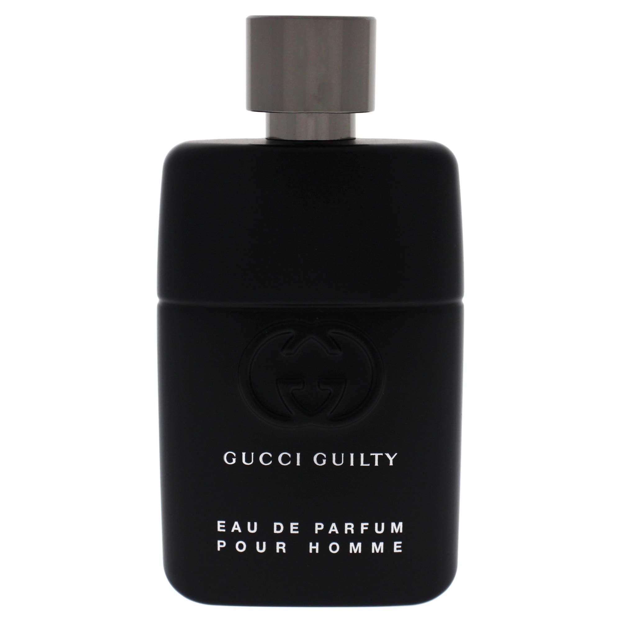 Gucci Guilty Pour Homme bottle side view, showcasing modern masculine design.