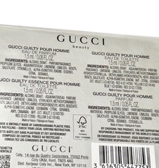Gucci GUILTY Essence travel-size vials enable discreet scent checks anywhere.