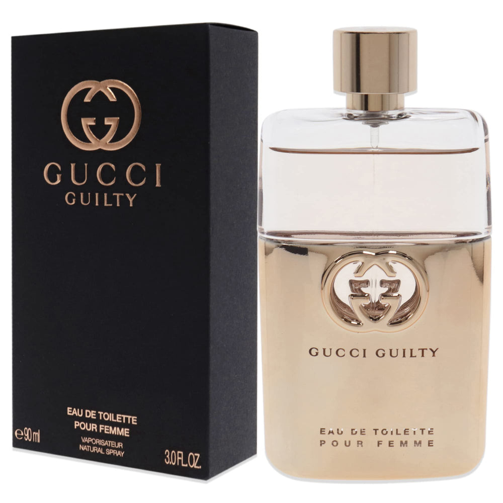 Gucci Guilty woman-application shows wearable scent for daily wear and evenings.