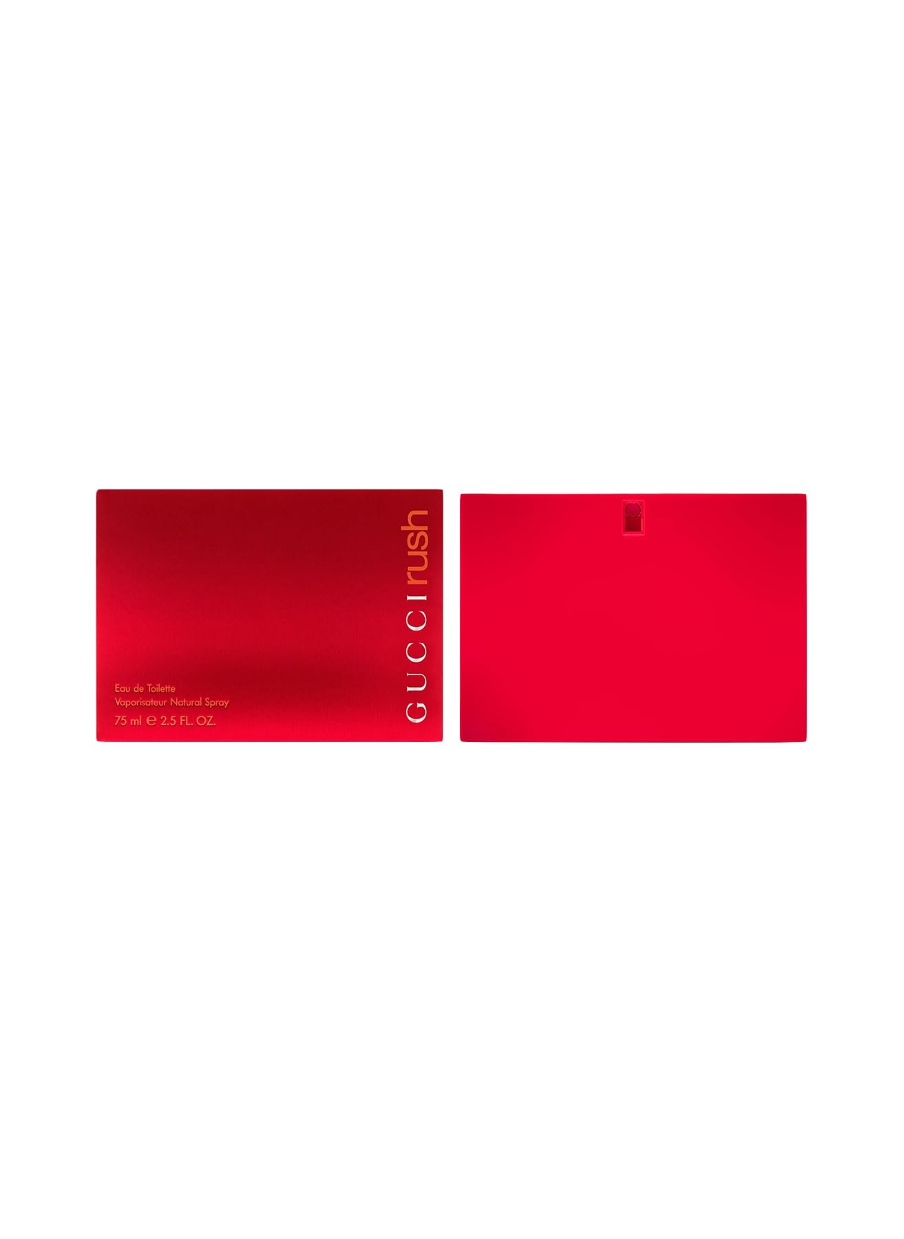 Gucci Rush Women bottle front view, iconic perfume bottle for confident daytime wear.