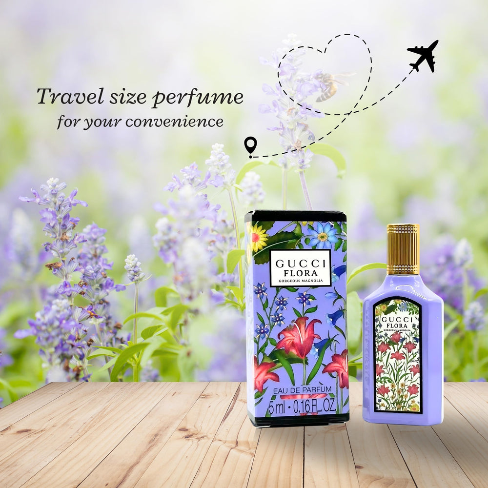 Gucci travel-size perfume packaging highlights compact convenience for daily carry.