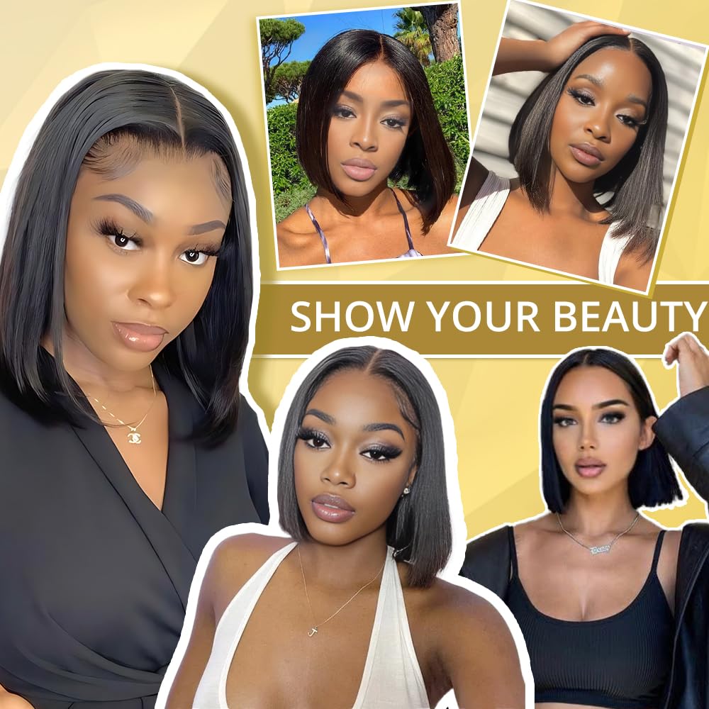 GUDOZO 12-inch straight bob wig enabling versatile styling options