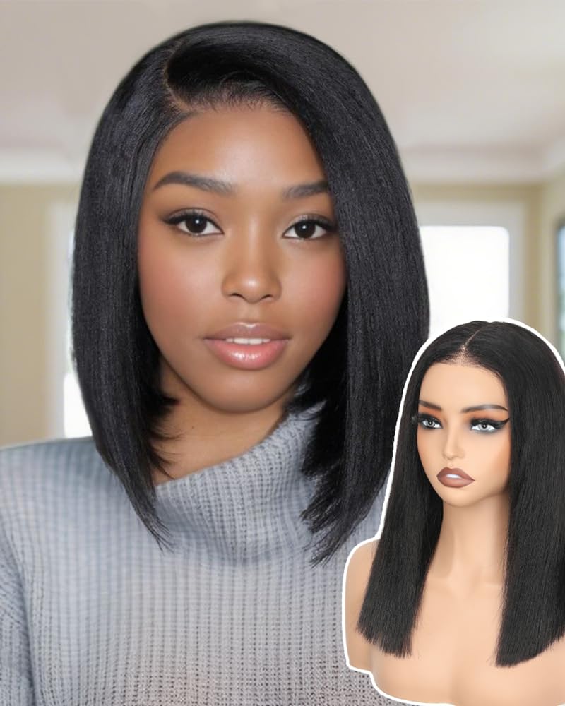 GUDOZO bob wig human hair front view shows natural hairline and versatile styling options.