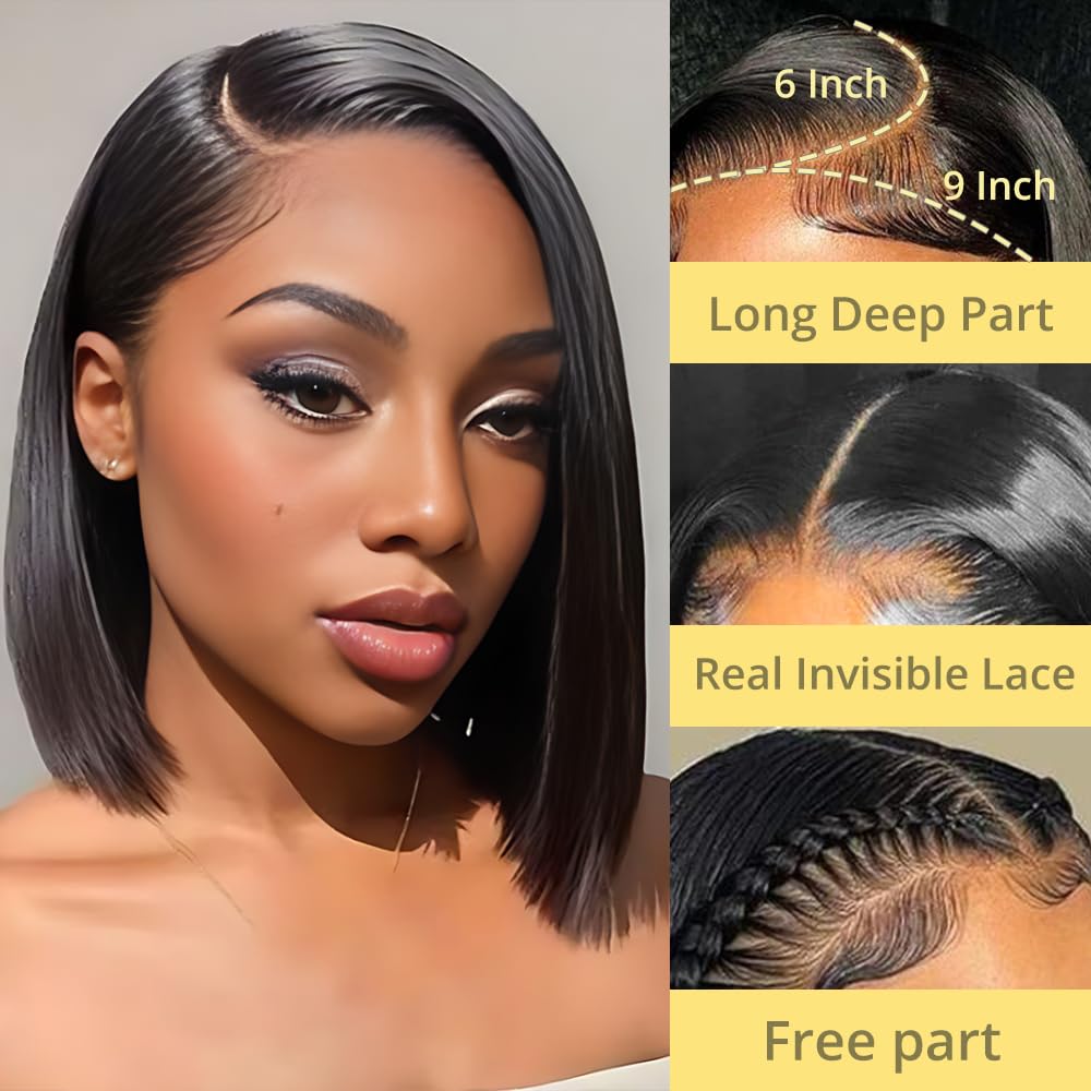 GUDOZO glueless wig shown as quick 30-second wear for beginners