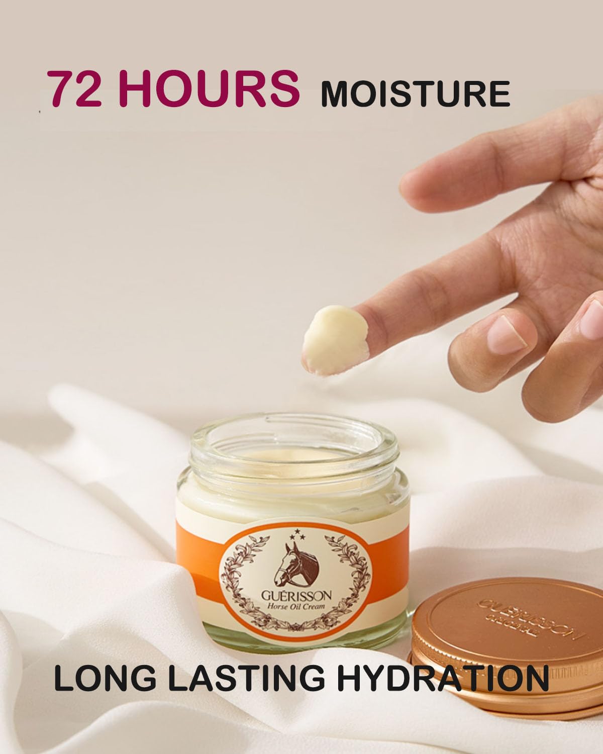 Guerisson 9 Complex Cream 70g jar side view showing sleek, lightweight finish.