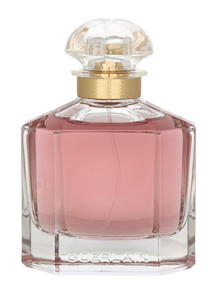 Guerlain Mon Guerlain bottle close-up shows lavender notes and vanilla touch for evening allure