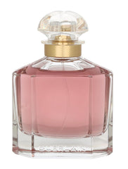 Guerlain Mon Guerlain bottle close-up shows lavender notes and vanilla touch for evening allure