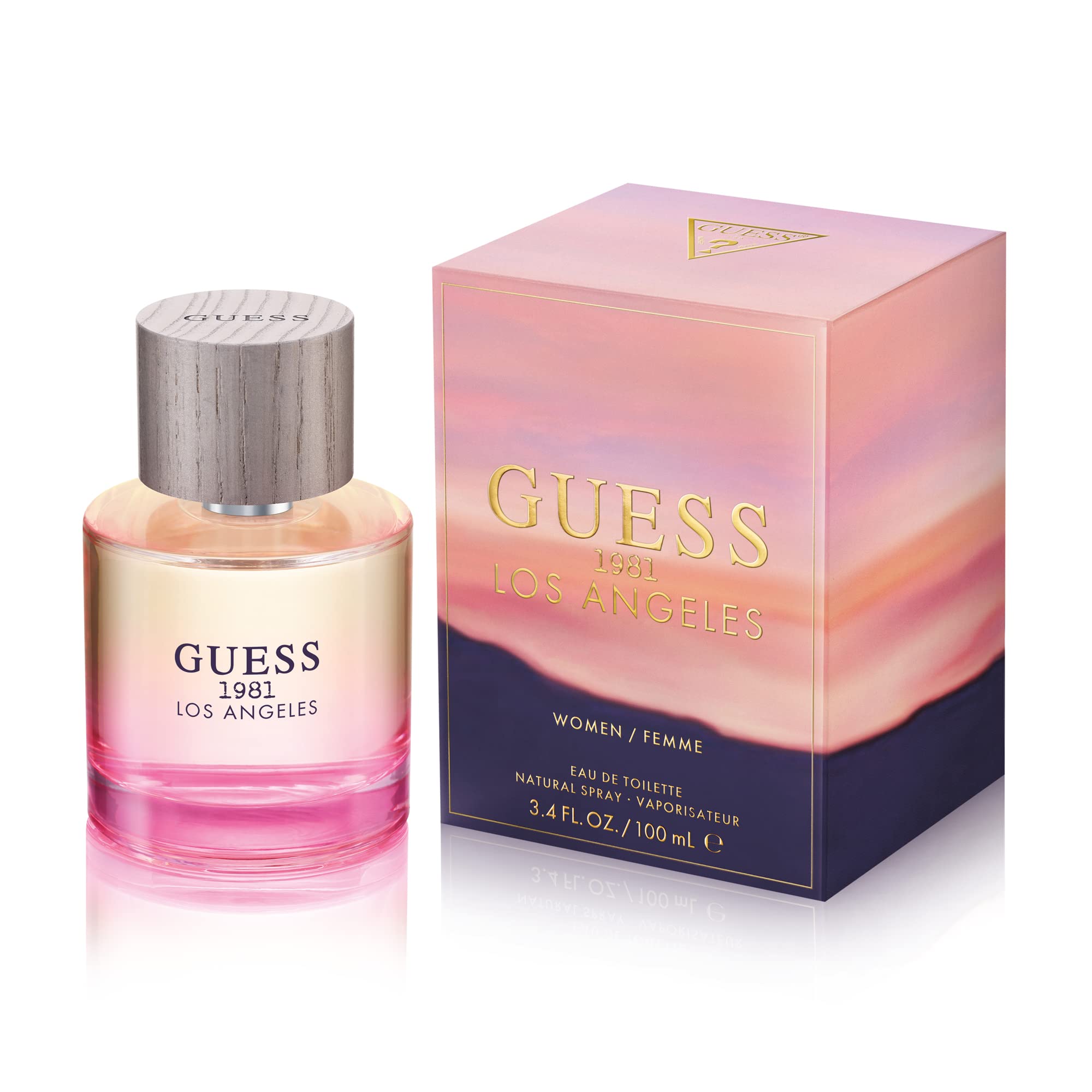 GUESS 1981 Los Angeles bottle front highlights sleek design for everyday scent.