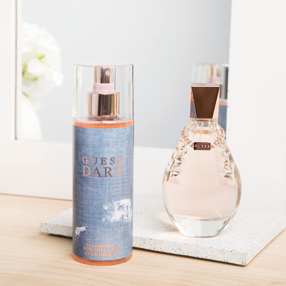 GUESS Dare bottle-side angle highlights sleek design for elevated personal style.