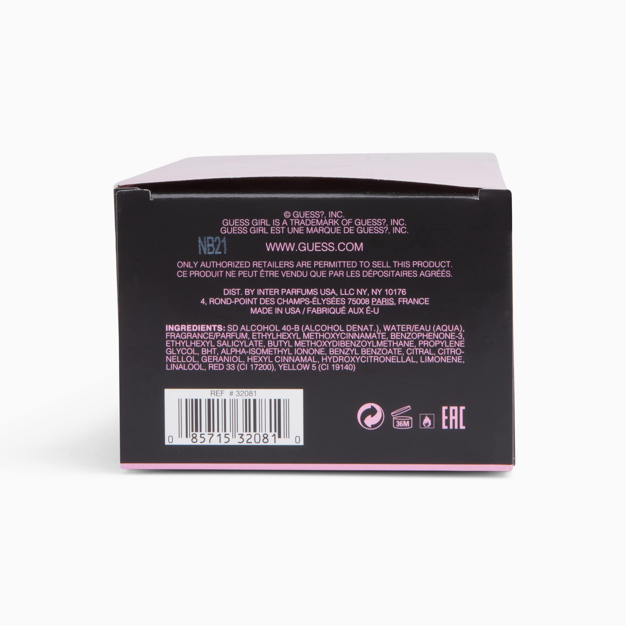 GUESS Girl bottle on cream background offers clean, shop-ready presentation for purchases.