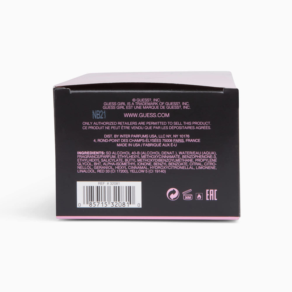 GUESS Girl bottle on cream background offers clean, shop-ready presentation for purchases.
