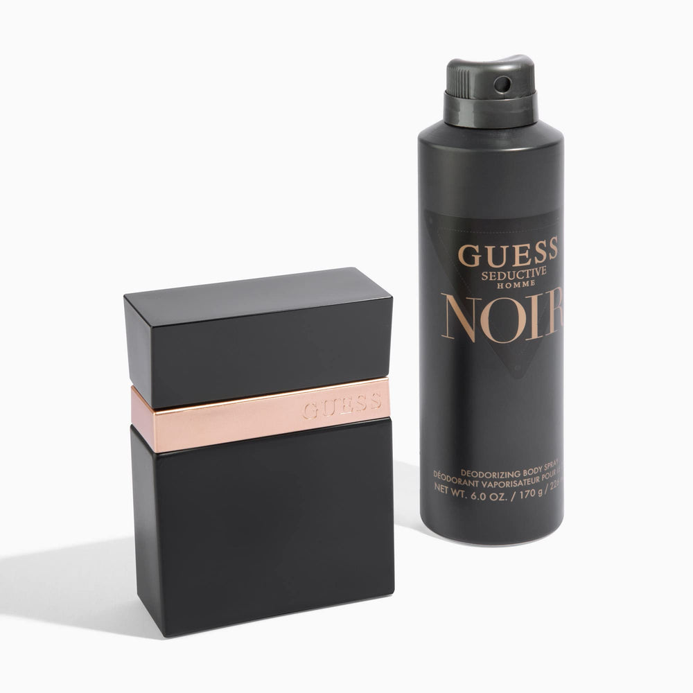 GUESS Seductive Homme Noir emphasizes woody texture and amber base for versatile evenings.