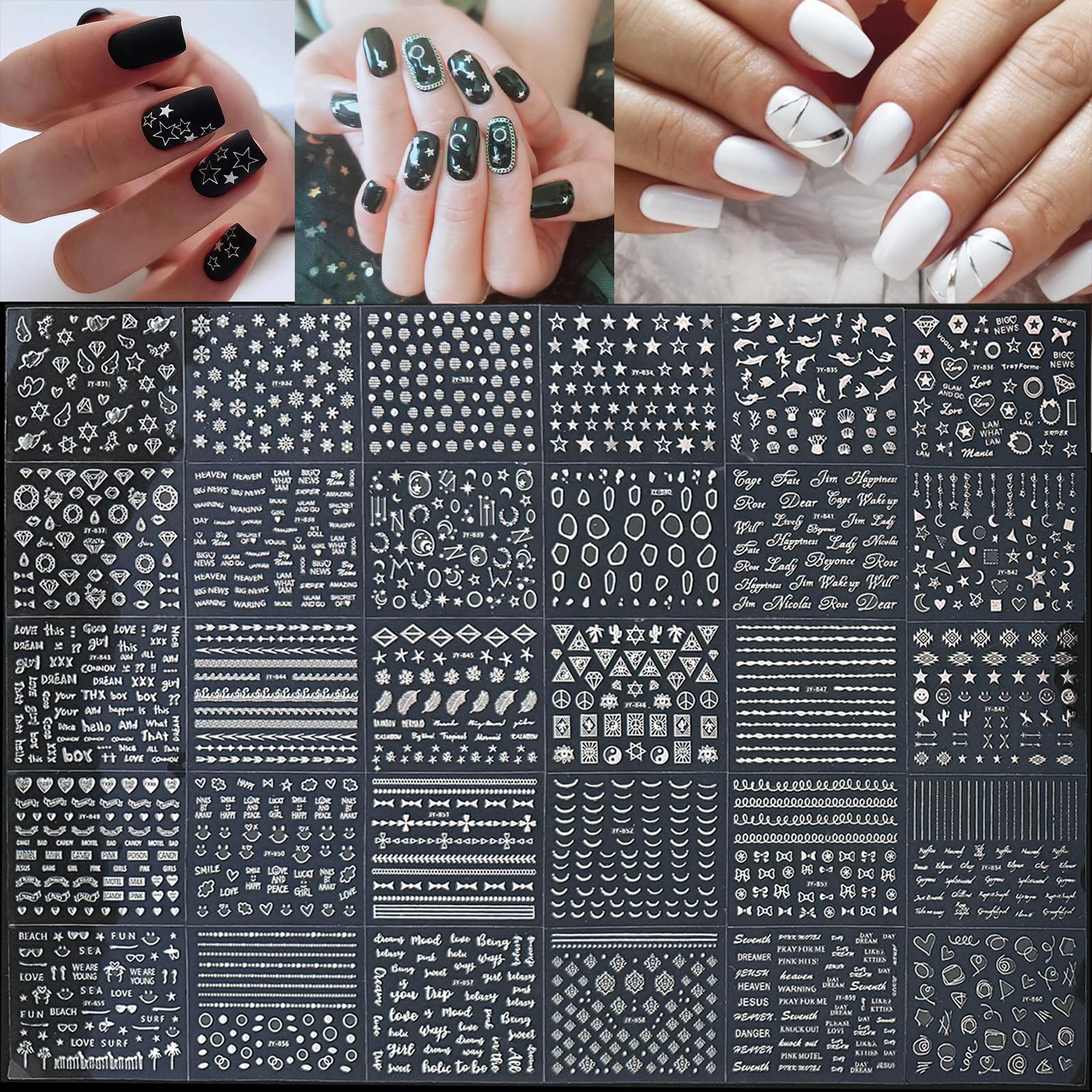 GUFUGU moon flower nail art decal for elegant festive designs.