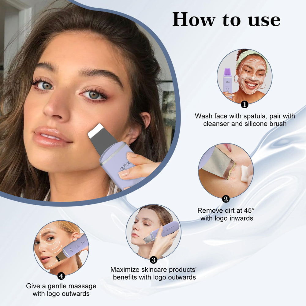 GUGUG Skin Scrubber anti-touch on-off design facilitates easy, hygienic startup.