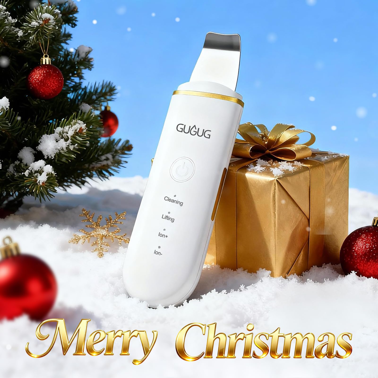 GUGUG Skin Scrubber pore-cleanser focus on nose area during treatment.