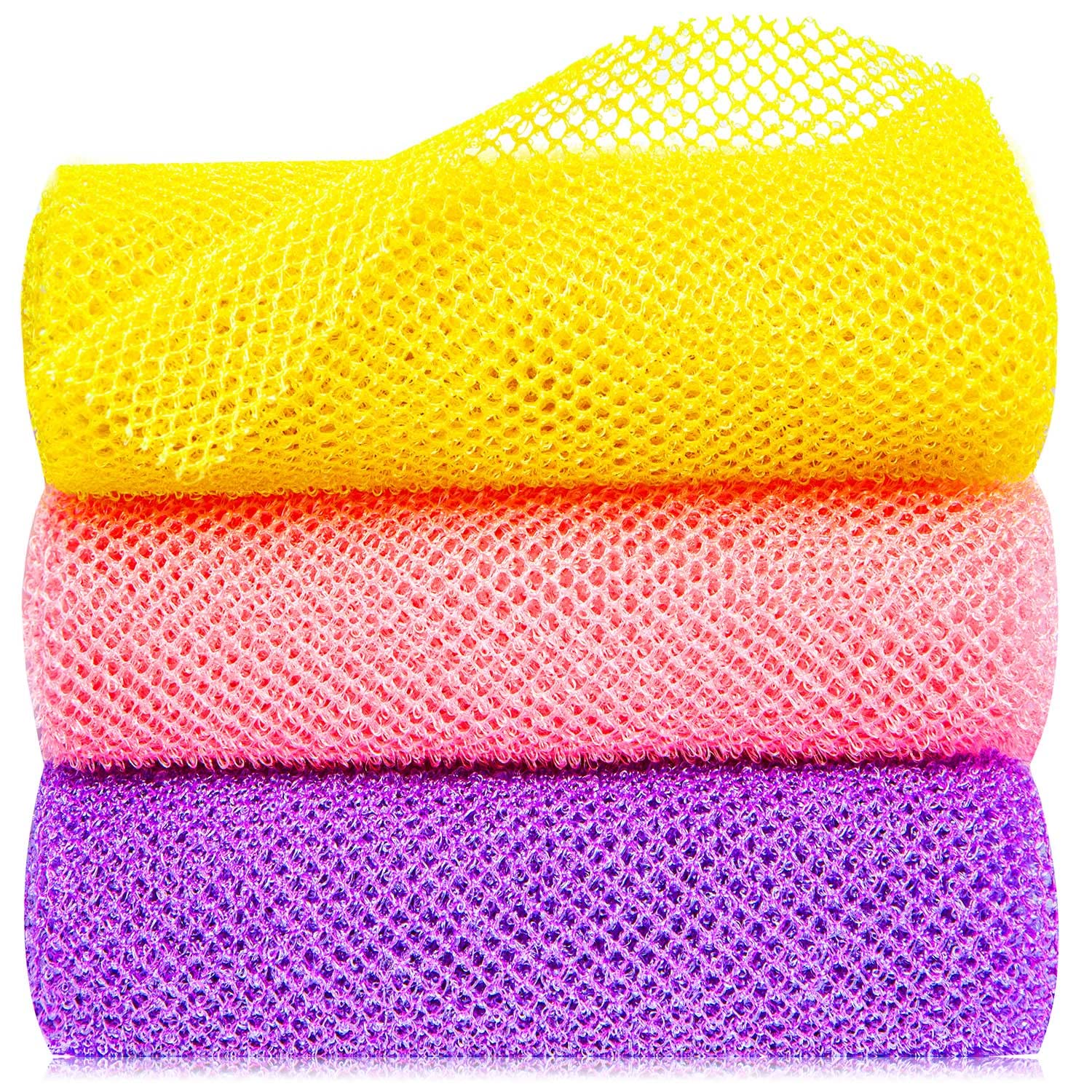 Gugull African Net Sponge long scrubber shows back reach for easy cleansing.