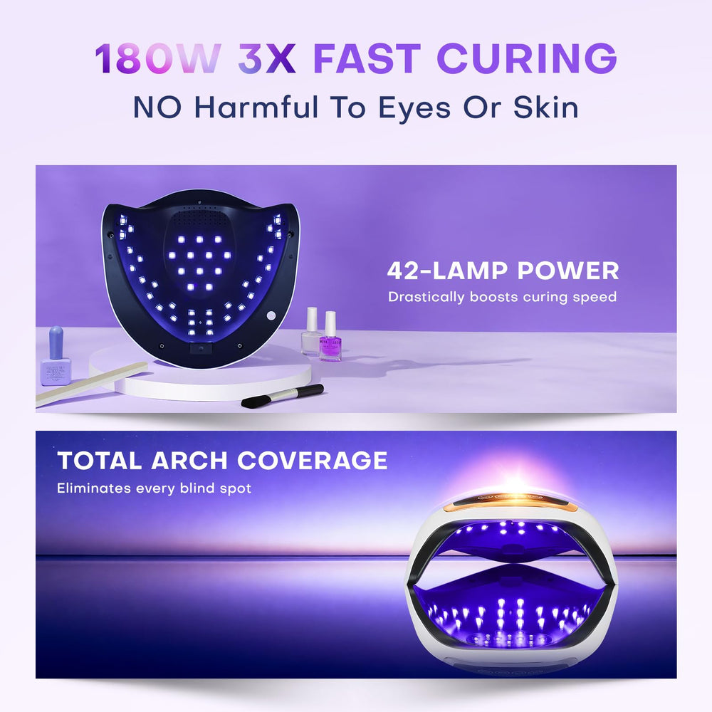 Gugusure 180W nail lamp digital timer display in action