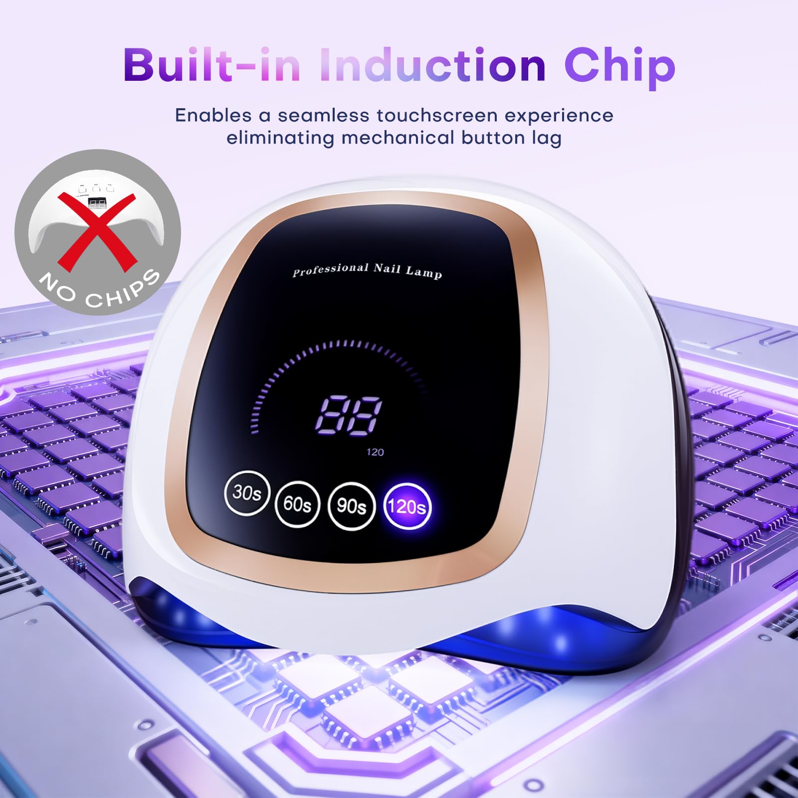 Gugusure 180W nail lamp hands under lamp during curing