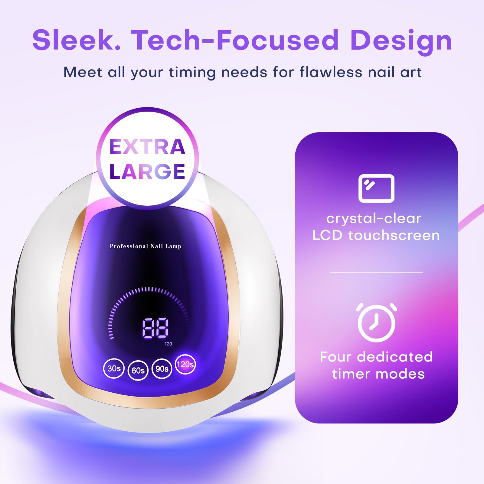 Gugusure 180W nail lamp side profile showing compact body