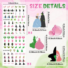 GUjianzhi bow sticker pink green cute 3D detail for playful manicure designs