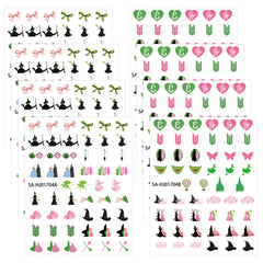 GUjianzhi witch hat sticker pink green adds festive nail charm for Halloween parties