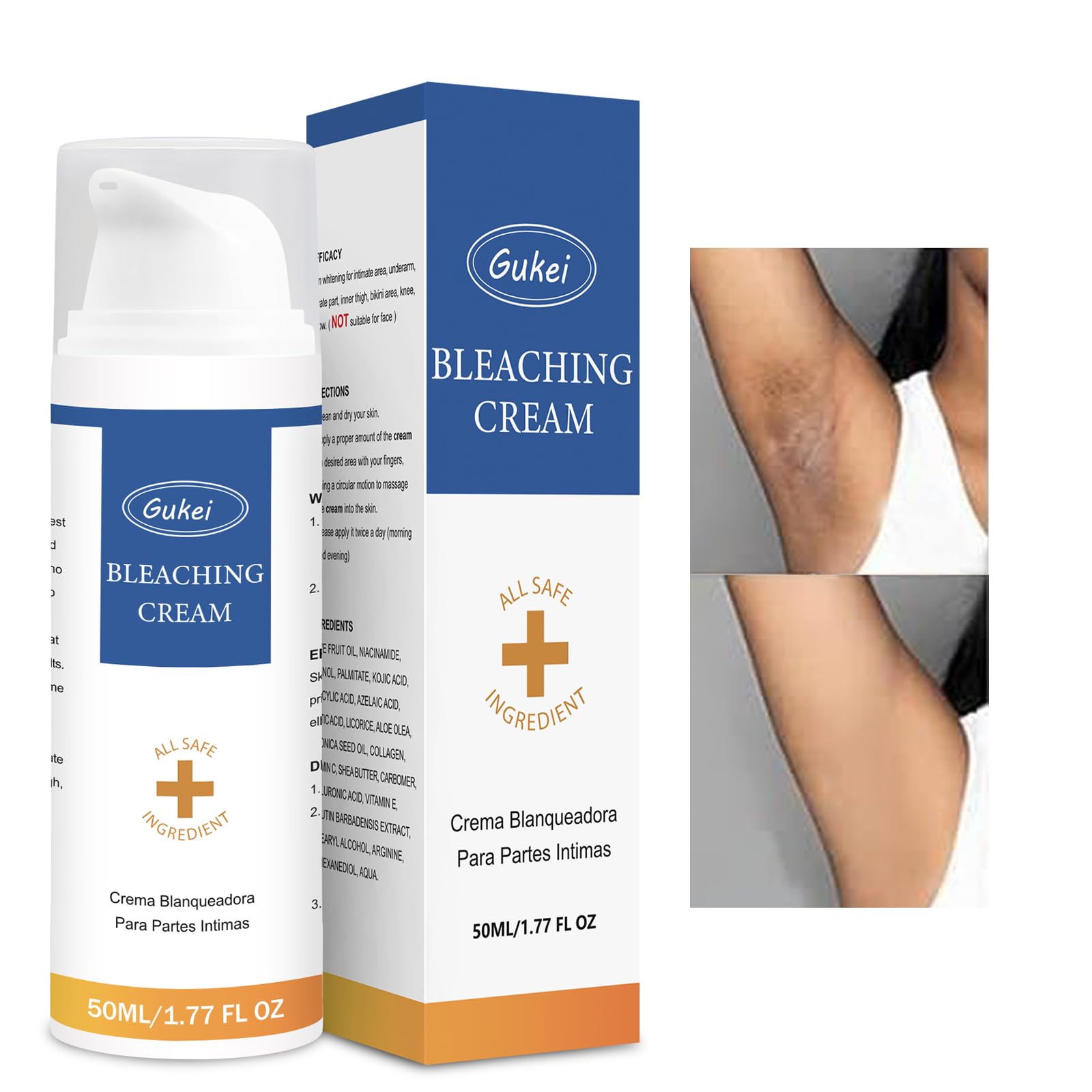 Gukei cream texture close-up shows thin paste for comfortable application.