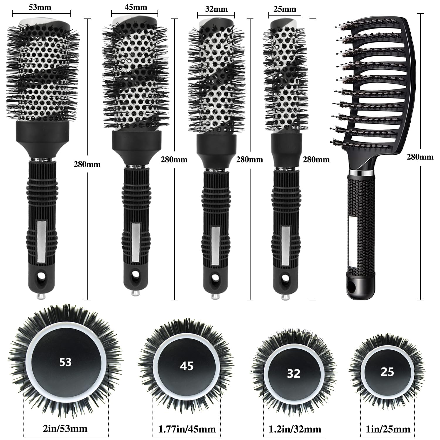 Gulrear 45mm round brush for soft, voluminous blowouts.