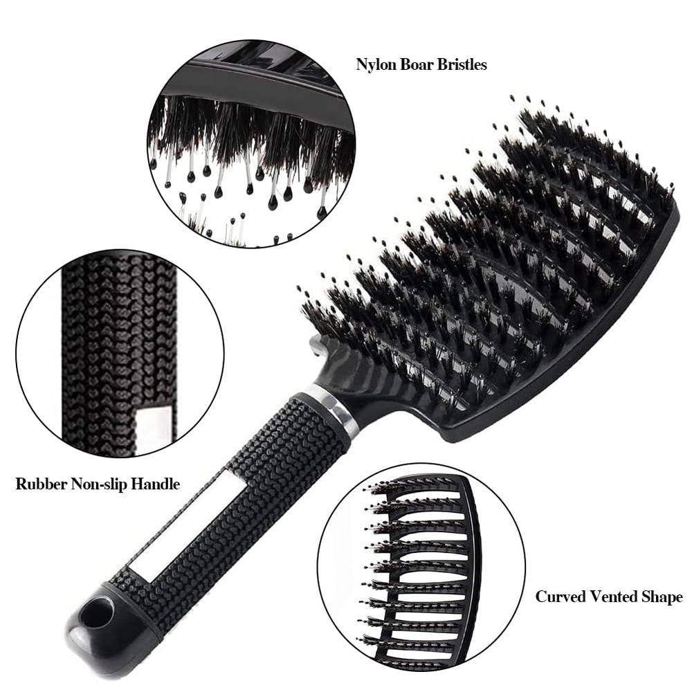 Gulrear ergonomic comfort-grip round brush reduces hand fatigue.