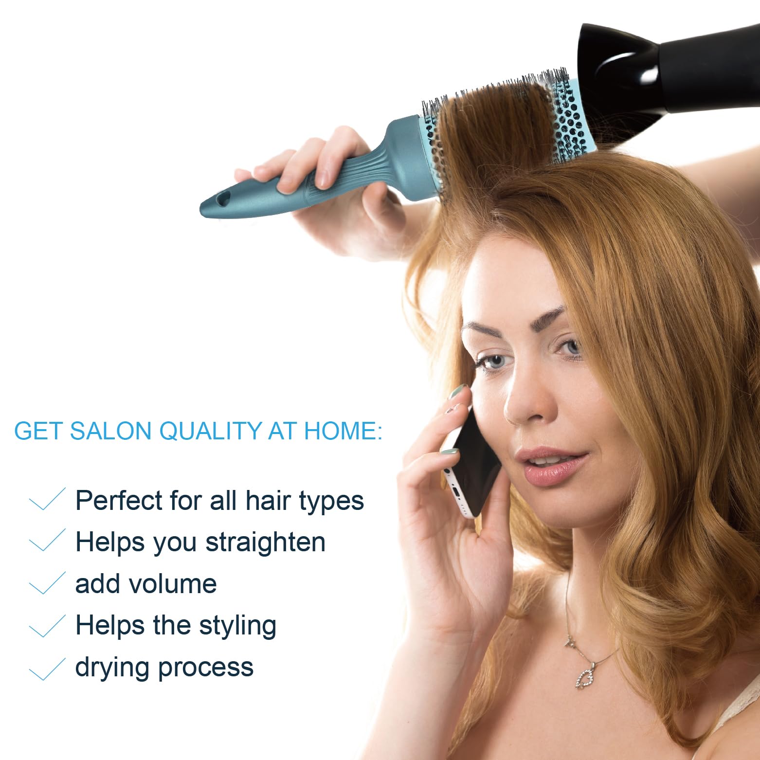 Gulrear round brush 53mm extra-large for loose waves and salon-worthy volume.