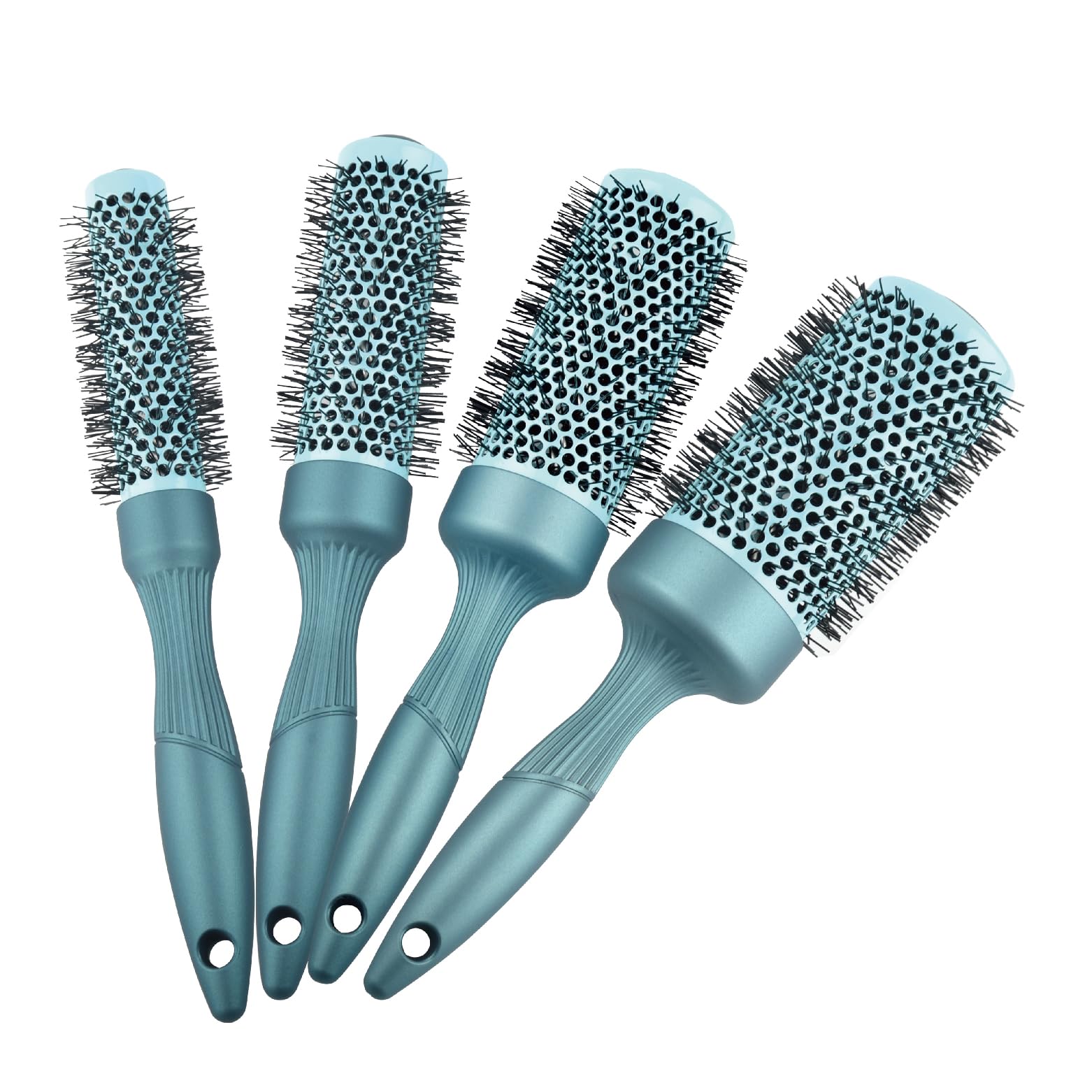 Gulrear vented round brush enhances airflow for faster drying.