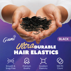 Gumi good closeup of stretchy elastic in black highlighting resilient grip