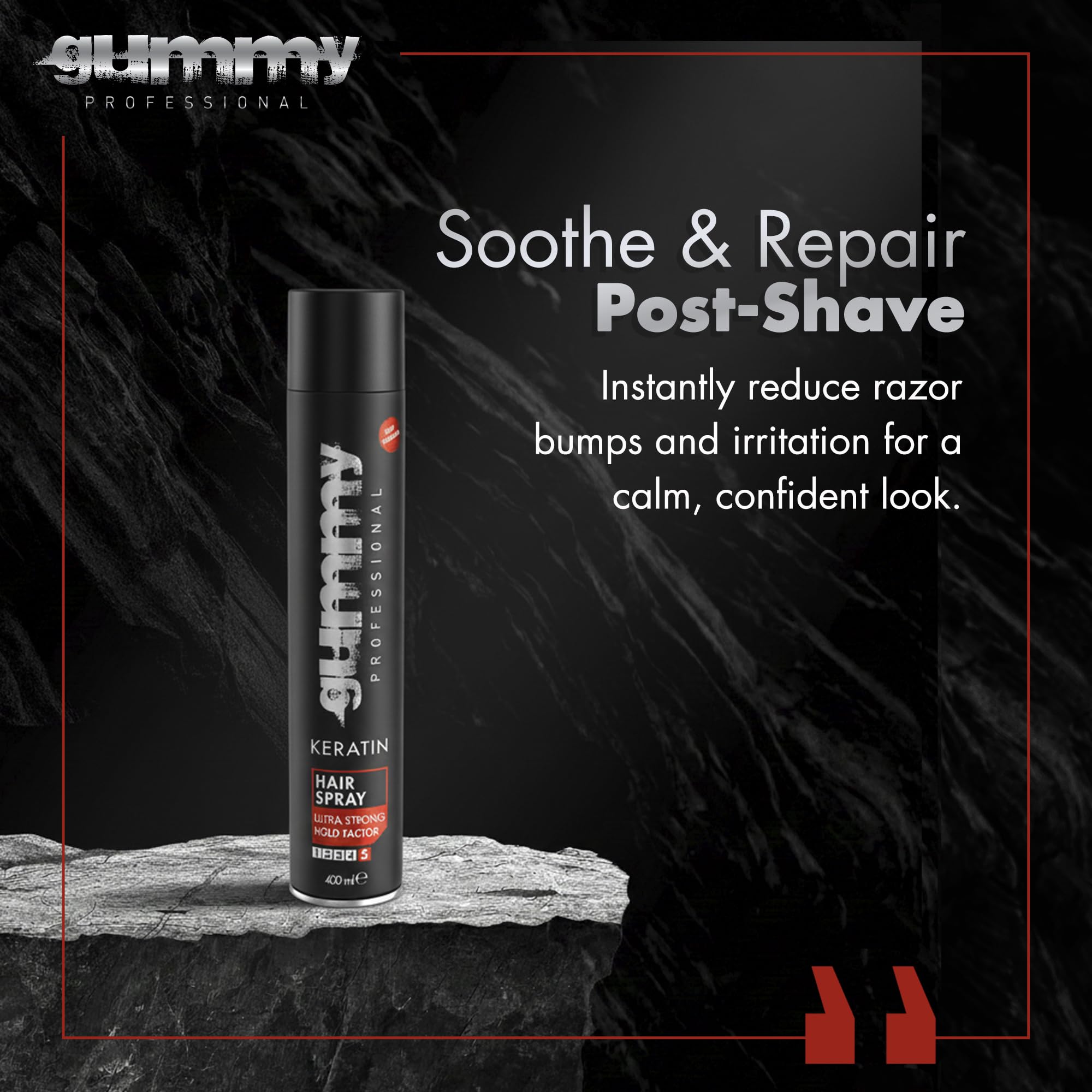 Gummy hair spray nozzle closeup shows even, controlled spritz.