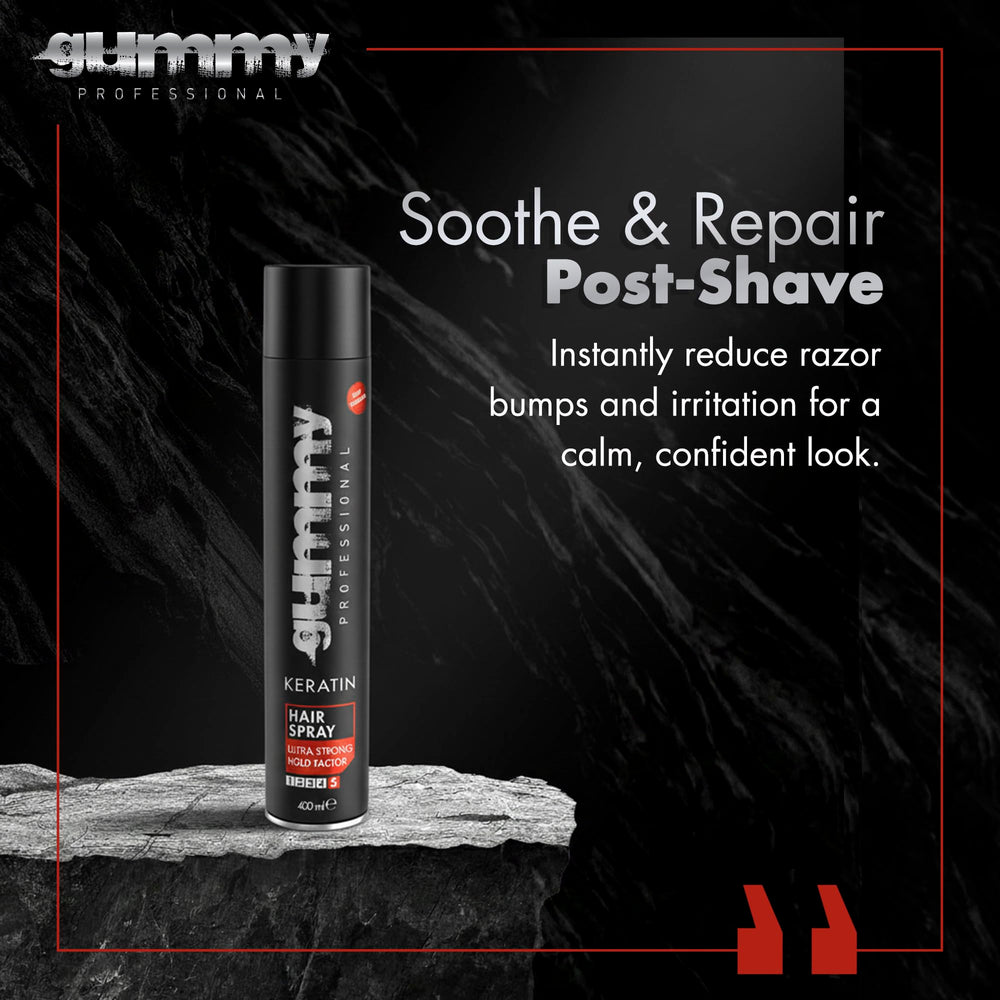 Gummy hair spray nozzle closeup shows even, controlled spritz.