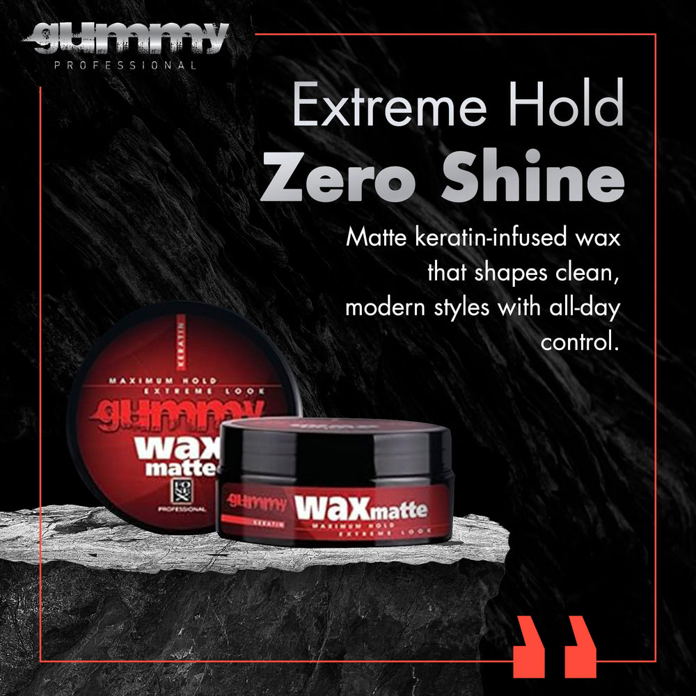 Gummy hair wax texture application demonstrates easy-to-spread paste for natural, matte styles.