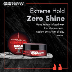 Gummy hair wax texture application demonstrates easy-to-spread paste for natural, matte styles.