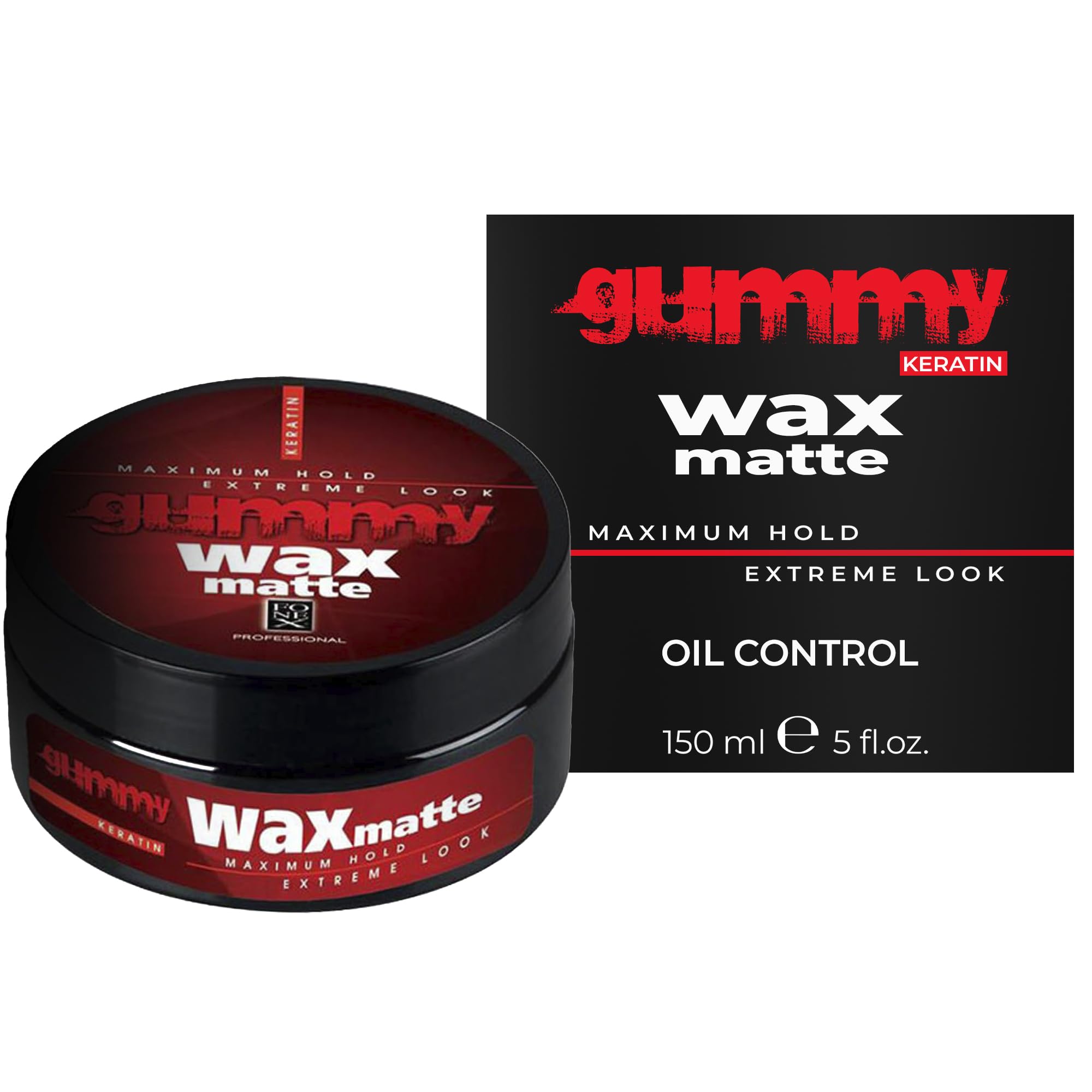 Gummy professional hair wax keratin packaging shows salon-grade results you can achieve at home.