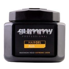 Gummy Professional Plus Hair Gel bottle closeup showing strong hold packaging.