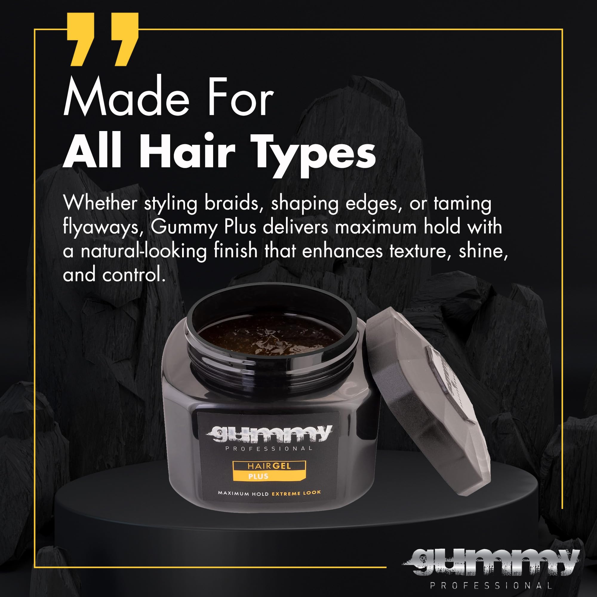 Gummy Professional Plus Hair Gel curly waves definition without stiffness.