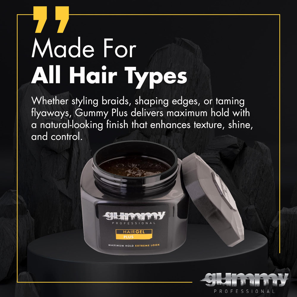 Gummy Professional Plus Hair Gel curly waves definition without stiffness.
