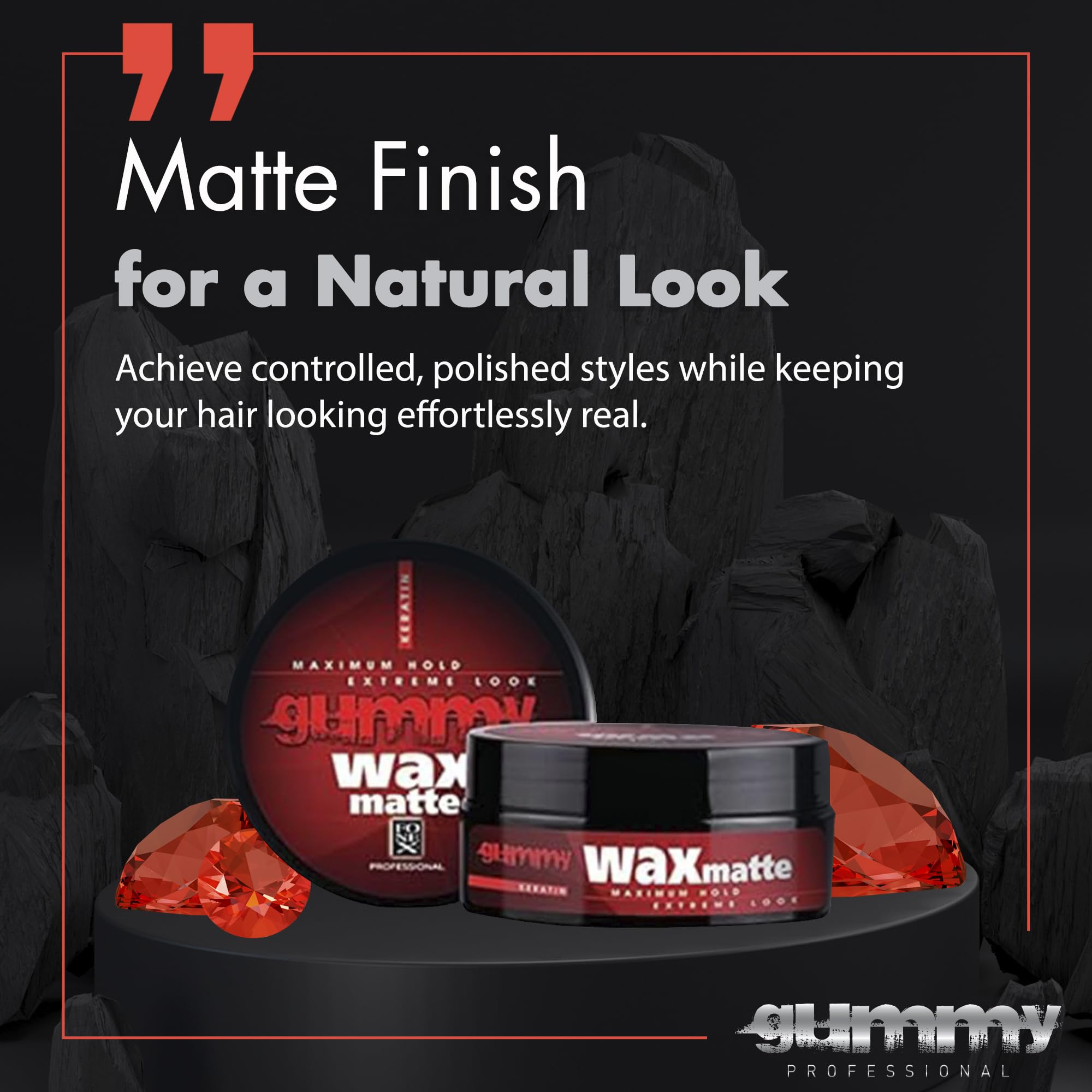 Gummy texturizing paste flexing styling demonstrates versatile shaping for textured to slick styles.