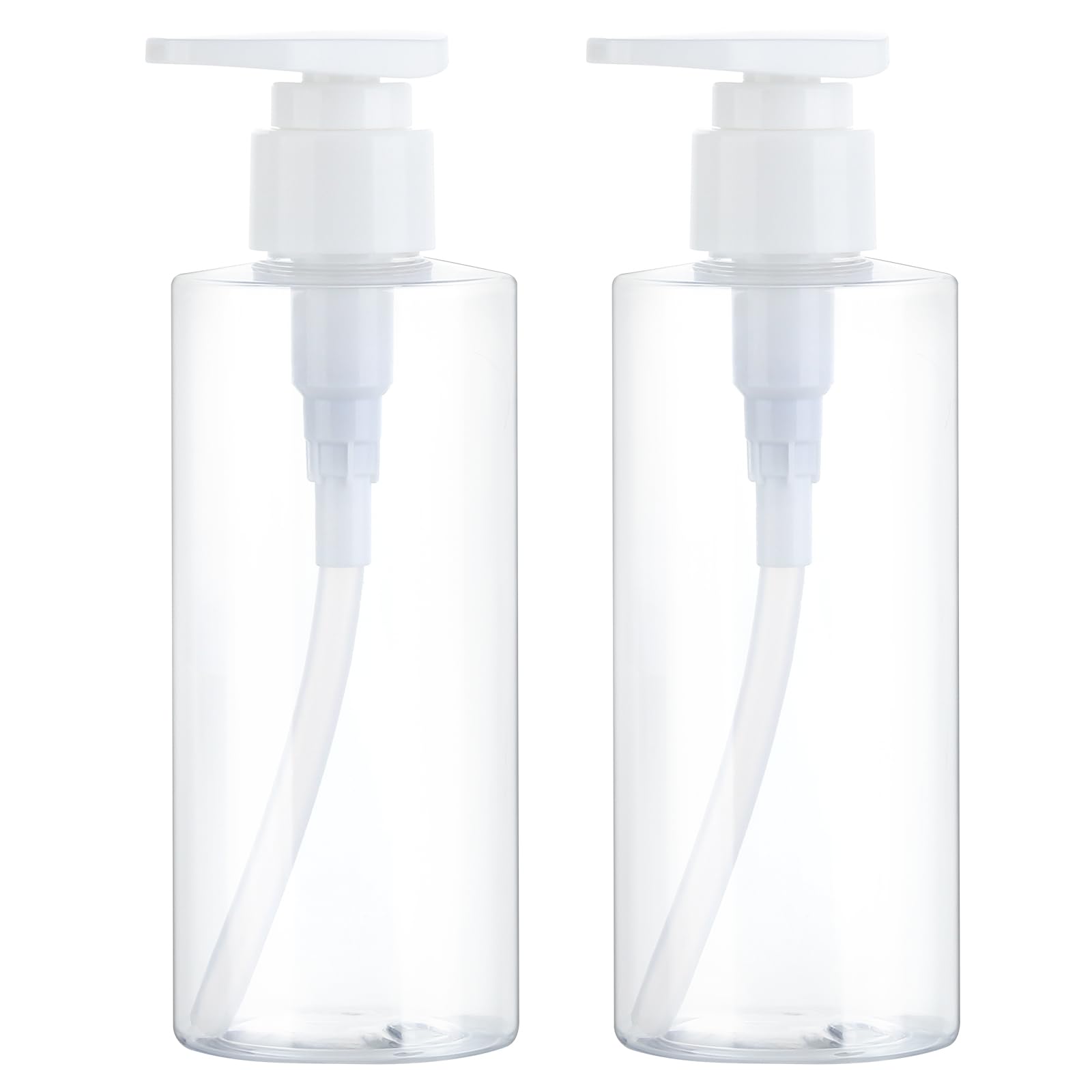 Gungtien clear pump bottle 2-pack for easy liquid monitoring.
