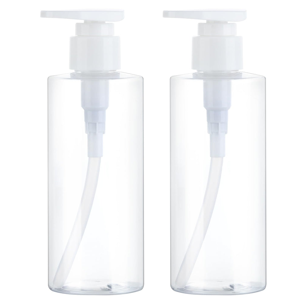 Gungtien clear pump bottle 2-pack for easy liquid monitoring.