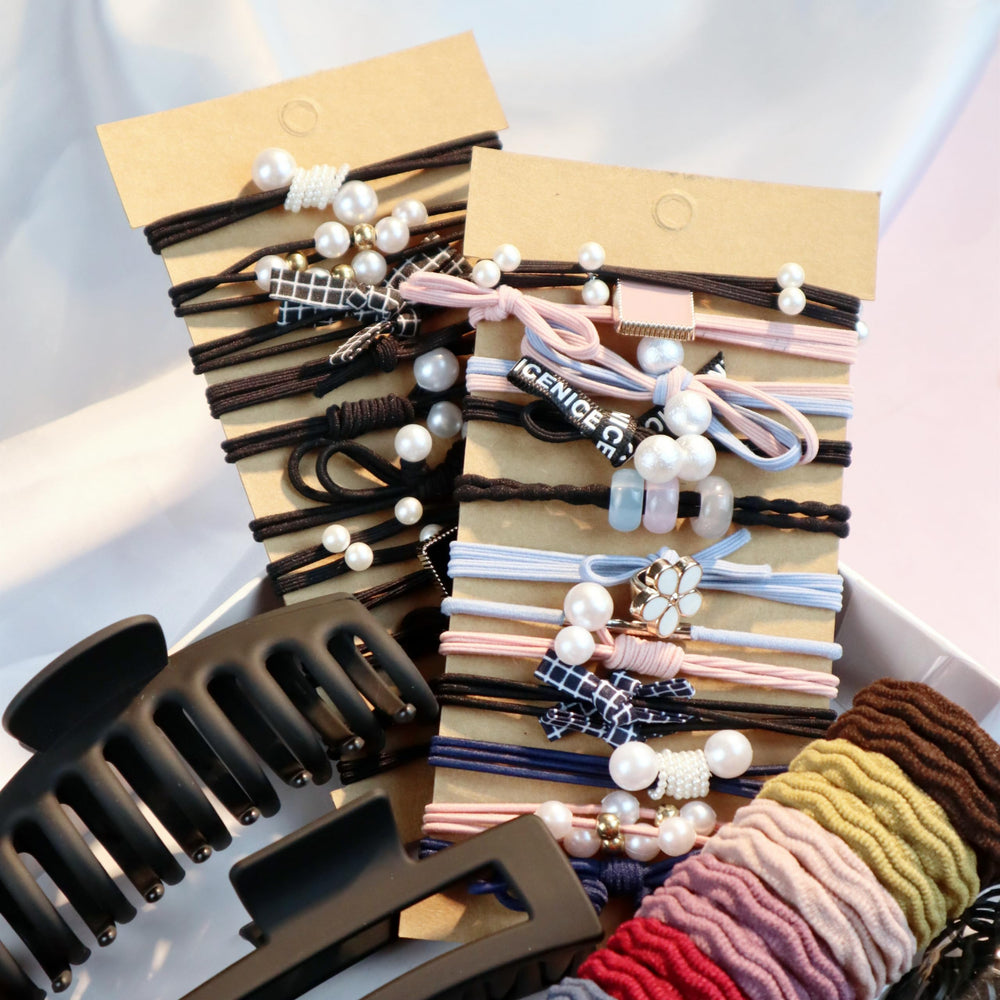 GUOXI hair-bands-headbands-set closeup shows secure fit without leaving dents.