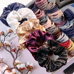 GUOXI scrunchies-multicolor-bundle vibrant fabrics for casual or formal styles.