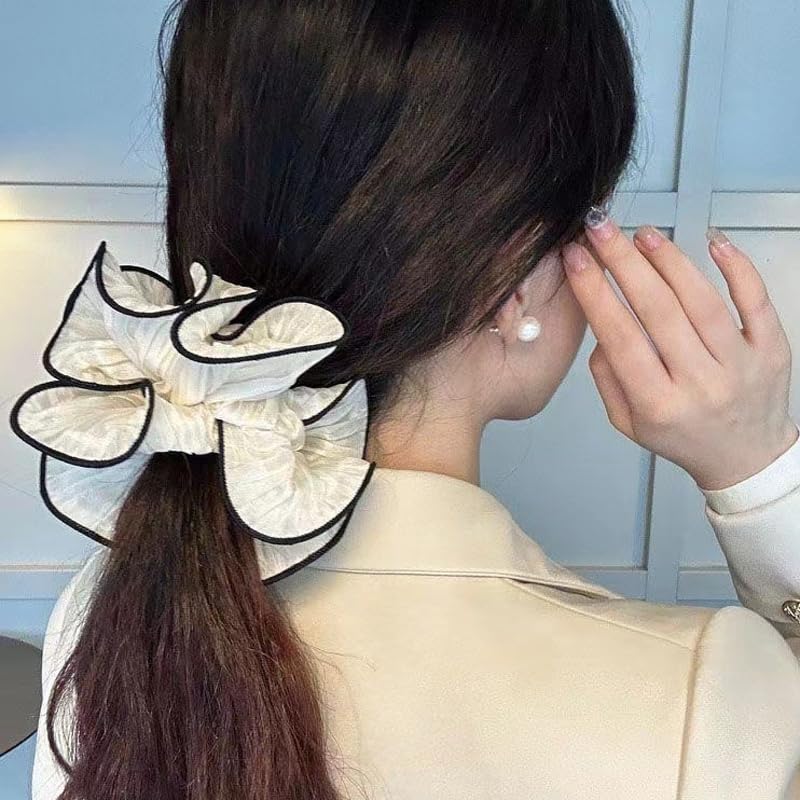 Guqqeuc hair scrunchies packaging view highlights 4-pack value.