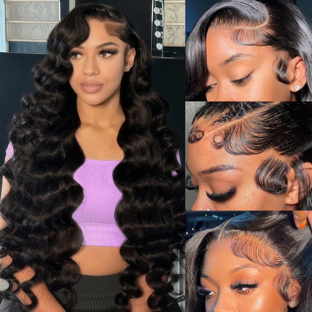 Gureimi 30-inch body wave lace front wig front view showcases natural hairline for seamless wear.