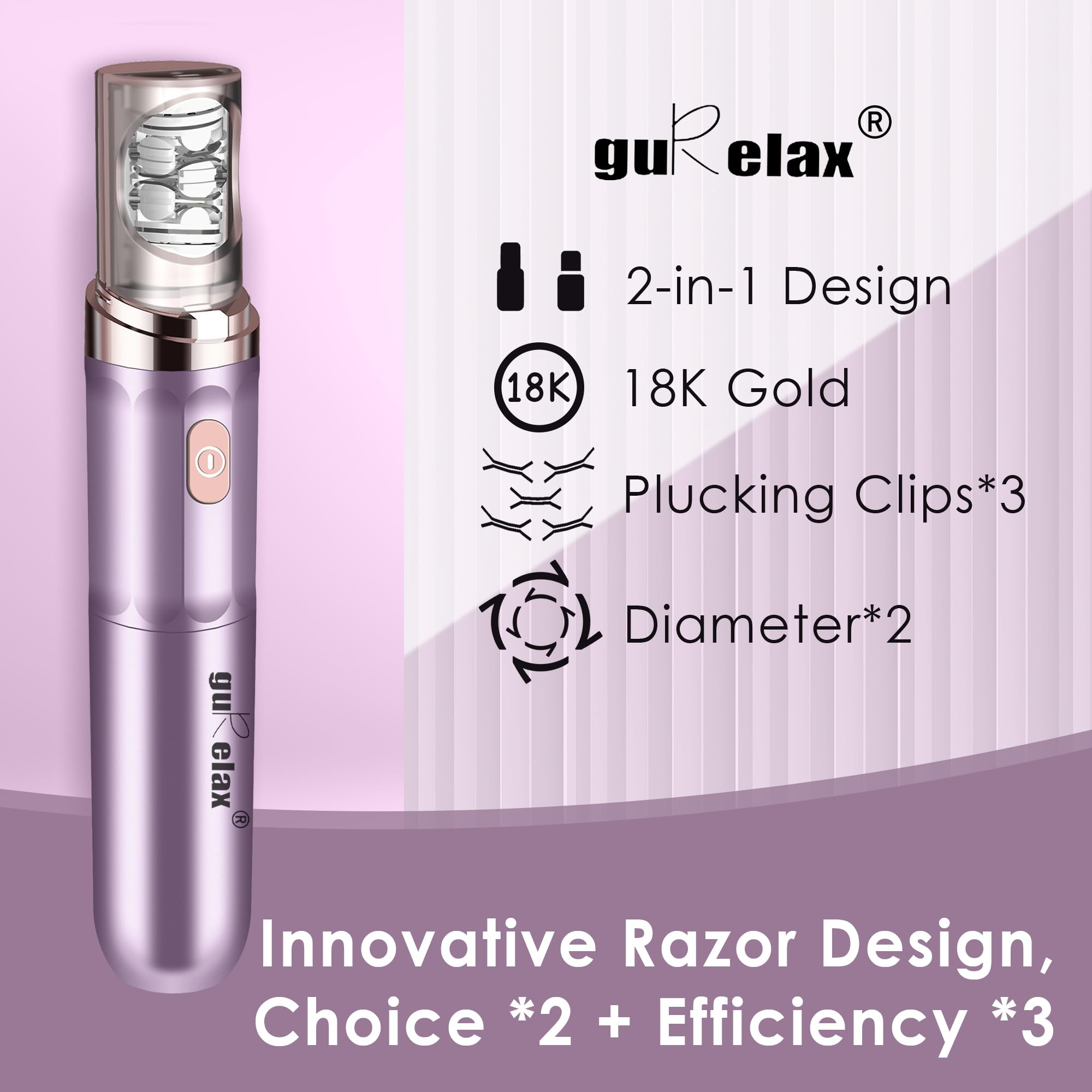 Gurelax built-in LED light helps reveal fine hairs during removal.