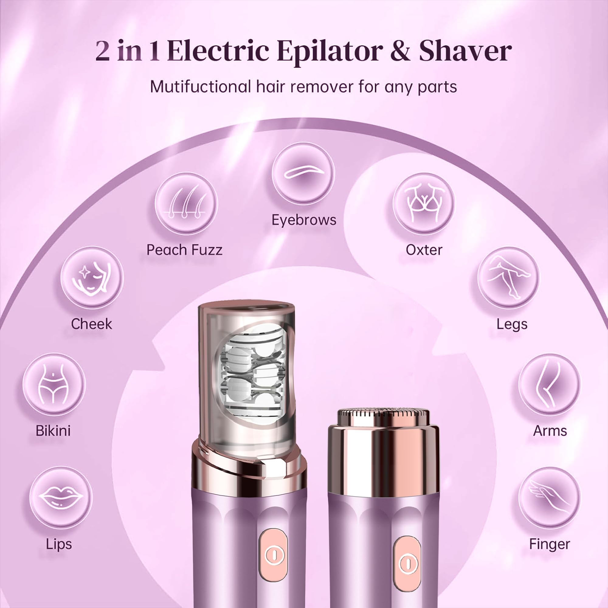 Gurelax flannel bag and accessories keep the epilator organized.