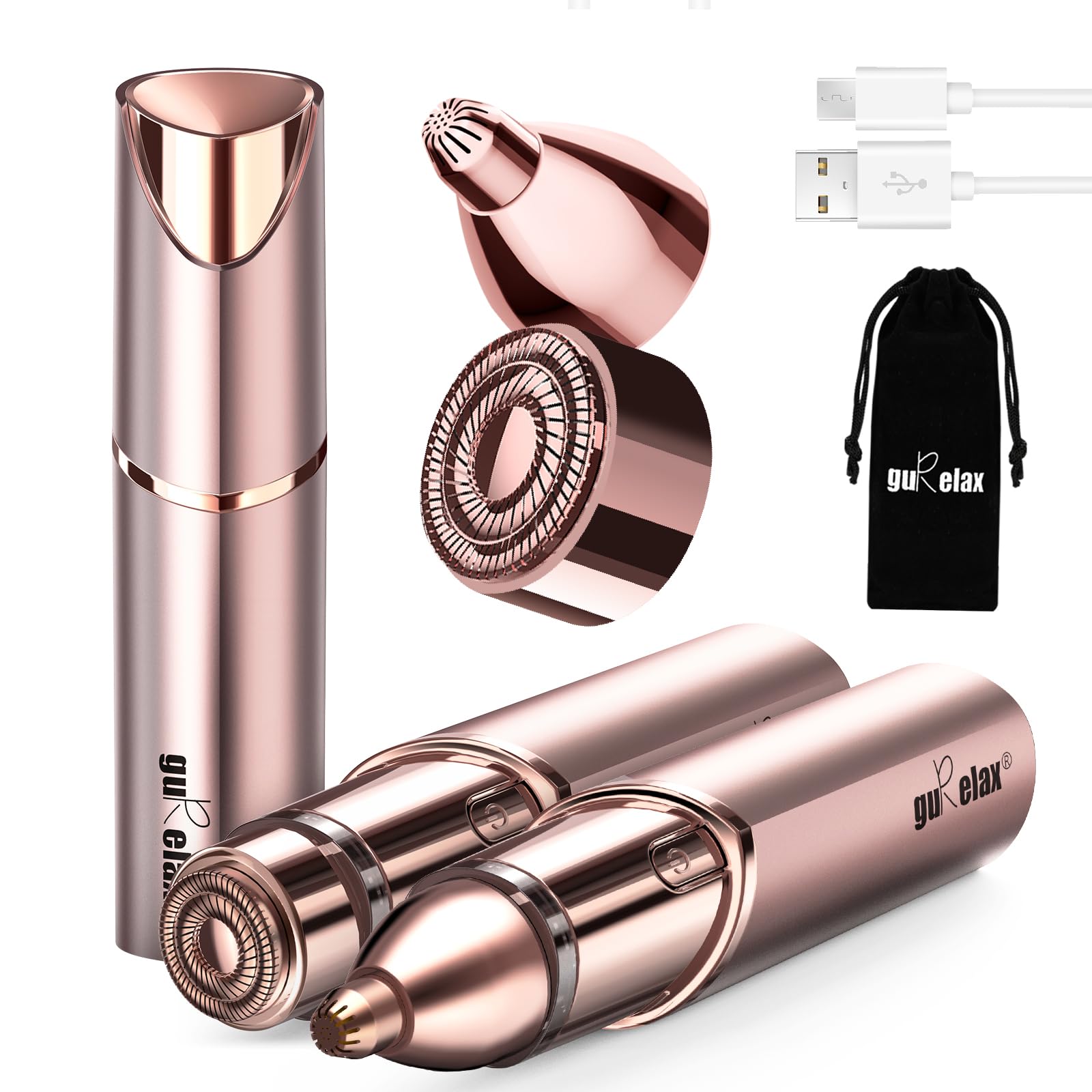 Gurelax Gen3 Pro facial hair remover with lipstick design for discreet daily grooming